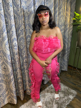 Load image into Gallery viewer, Pink Ruffled Tube Top & Pants Set