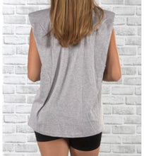 Load image into Gallery viewer, Shoulder Pads Heather Grey Shirt/Top