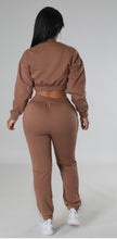 Load image into Gallery viewer, Comfy Brown Crop Top Jogger Set