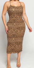 Load image into Gallery viewer, Plus Size Leopard Midi Dress