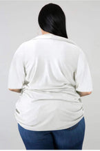 Load image into Gallery viewer, White Cross Over Irregular Bat Top