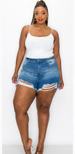 Load image into Gallery viewer, Plus Size Destroyed Denim Shorts