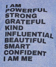 Load image into Gallery viewer, Oversize Graffiti Tunic Dress (I Am Powerful, Strong, Grateful, Kind, Influential, Beautiful, Smart, Confident, I Am Me)