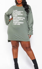 Load image into Gallery viewer, Oversize Graffiti Tunic Dress (I Am Powerful, Strong, Grateful, Kind, Influential, Beautiful, Smart, Confident, I Am Me)