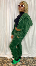 Load image into Gallery viewer, Green Comfy Cropped Hoodie/High Waisted Jogger Two Piece Set
