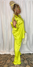 Load image into Gallery viewer, Neon Green Silk Long Sleeves Pant Set