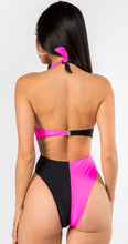 Load image into Gallery viewer, Neon Pink/Crisscross One-Piece Swimwear
