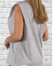 Load image into Gallery viewer, Shoulder Pads Heather Grey Shirt/Top
