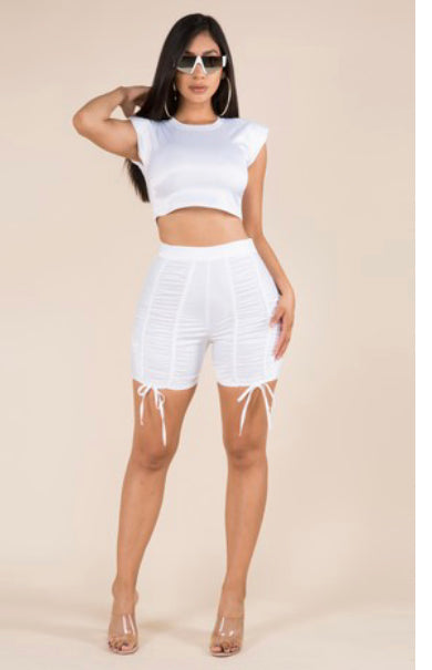 Satin Ties Two Piece Set 'Champagne'