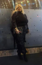 Load image into Gallery viewer, Plus Size High Waisted Black Ruffles Pants
